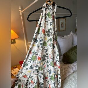 Olivia James floral halter dress with belt